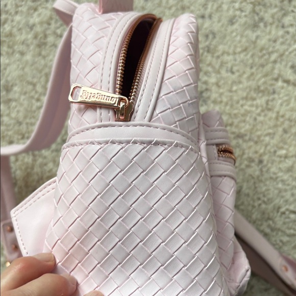 Loungefly Pink Woven Backpack with Ear Accents - Picture 5 of 6